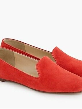 J. Crew Women's Coral orange Suede Slip-On Loafers